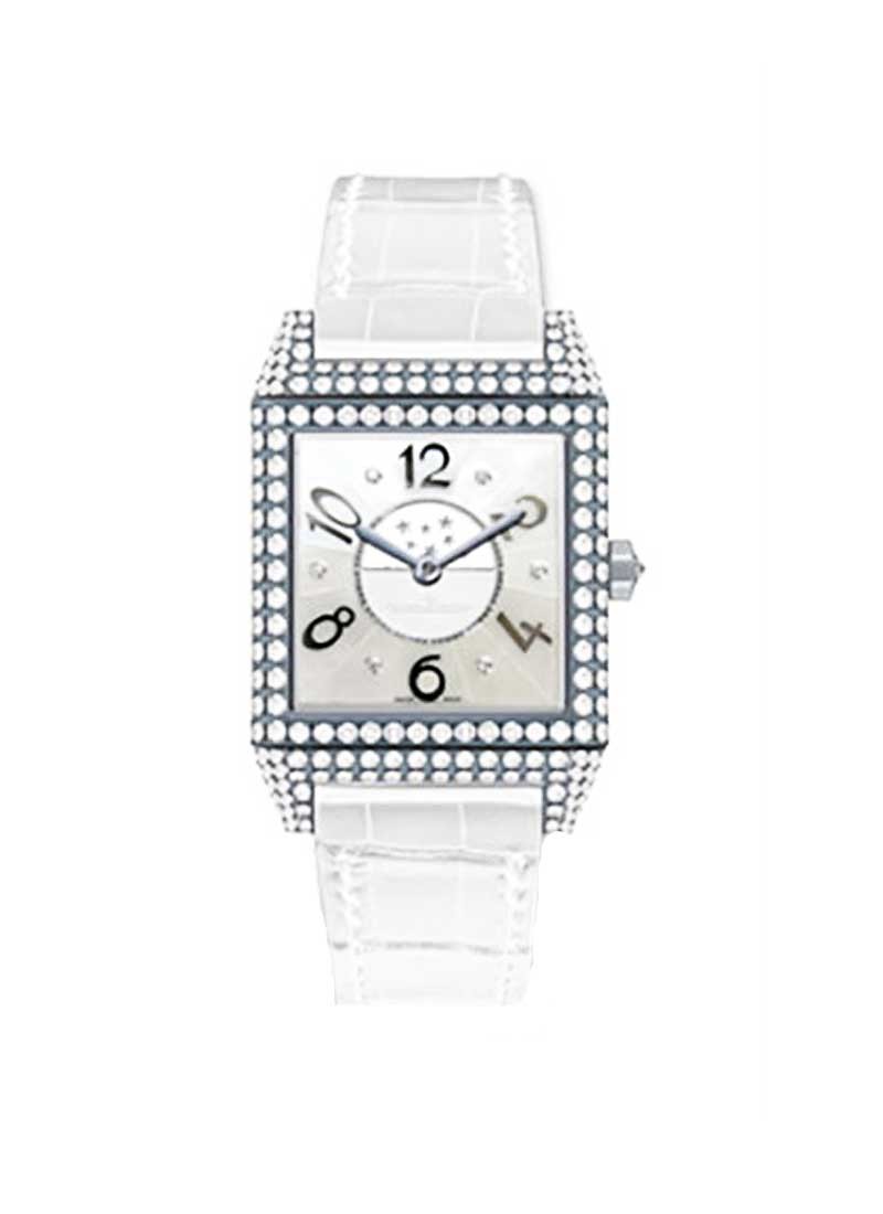 Jaeger - LeCoultre Reverso Squadra Lady Duetto in White Gold with Diamond Bezel