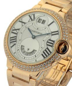 Ballon Bleu GMT in Rose Gold with Diamond Bezel on Rose Gold Bracelet with White Dial