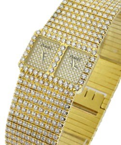 Double Time Limelight Series with Full Pave Diamonds Yellow Gold - 100% Factory Piaget Diamonds