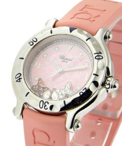 Happy Fish 32mm  Steel on Pink Croc Strap with Pink Mother of Pearl Dial 