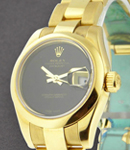 Midsize 26mm President in Yellow Gold with Domed Bezel on Yellow Gold Bracelet with Onyx Dial