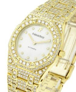 Aftermarket Lady''s Royal Oak Covered with Diamonds AuthenticLadies Royal Oak with aprox 12 Carats 