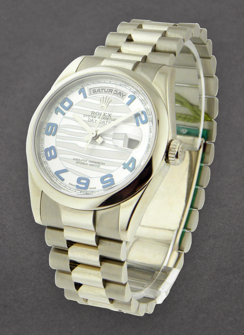 Pre-Owned Rolex Day-Date 36mm in White Gold with Smooth Bezel