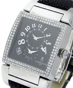 Instrumento Numero Uno with Diamond Bezel Steel on Strap with Black Dial