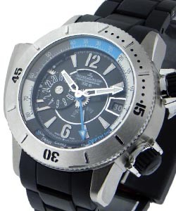 Master Compressor Diving Pro Geographic Titanium on Rubber Strap with Black Dial