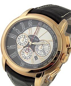 Millenary Chronograph in Rose Gold on Strap with Silver Dial