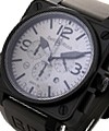 BR 01-94 Commando Chrono Carbon Finished SS - Rubber Strap with Grey Dial