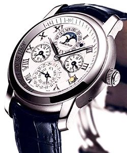 Clinton Foundation Platinum Equation of Time in Platinum on Blue Crocodile Leather Strap with Silver Dial