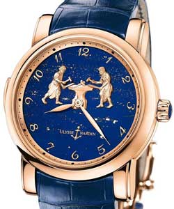 Forgerons Minute Repeater 42mm in Rose Gold on Blue Crocodile Leather Strap with Blue Dial