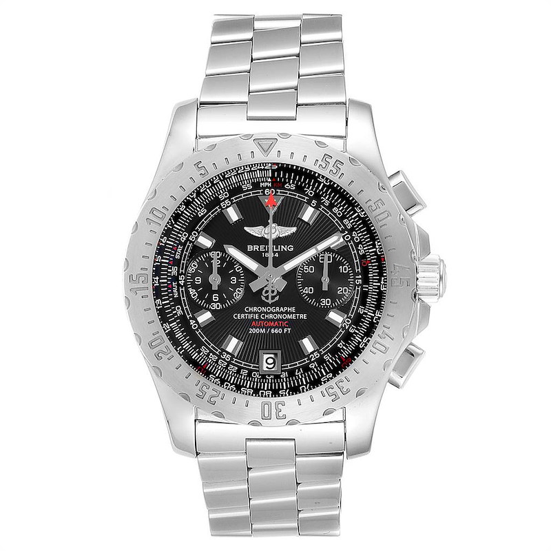Professional Skyracer 44mm in Steel on Steel Bracelet with Black Dial