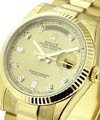 Day-Date President in Yellow Gold with Fluted Bezel on President Bracelet with Champagne Diamond Dial