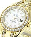 Masterpiece Lady's in Yellow Gold with 32 Diamond Bezel on Yellow Gold Diamond Pearlmaster Bracelet with Mother of Pearl Diamond Dial