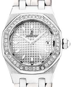 Royal Oak Lady's Steel Steel on White Strap with Silver Dial