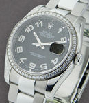 Datejust 36mm with Diamond Bezel Steel with Oyster Bracelet and Black Concentric Arabic Dial