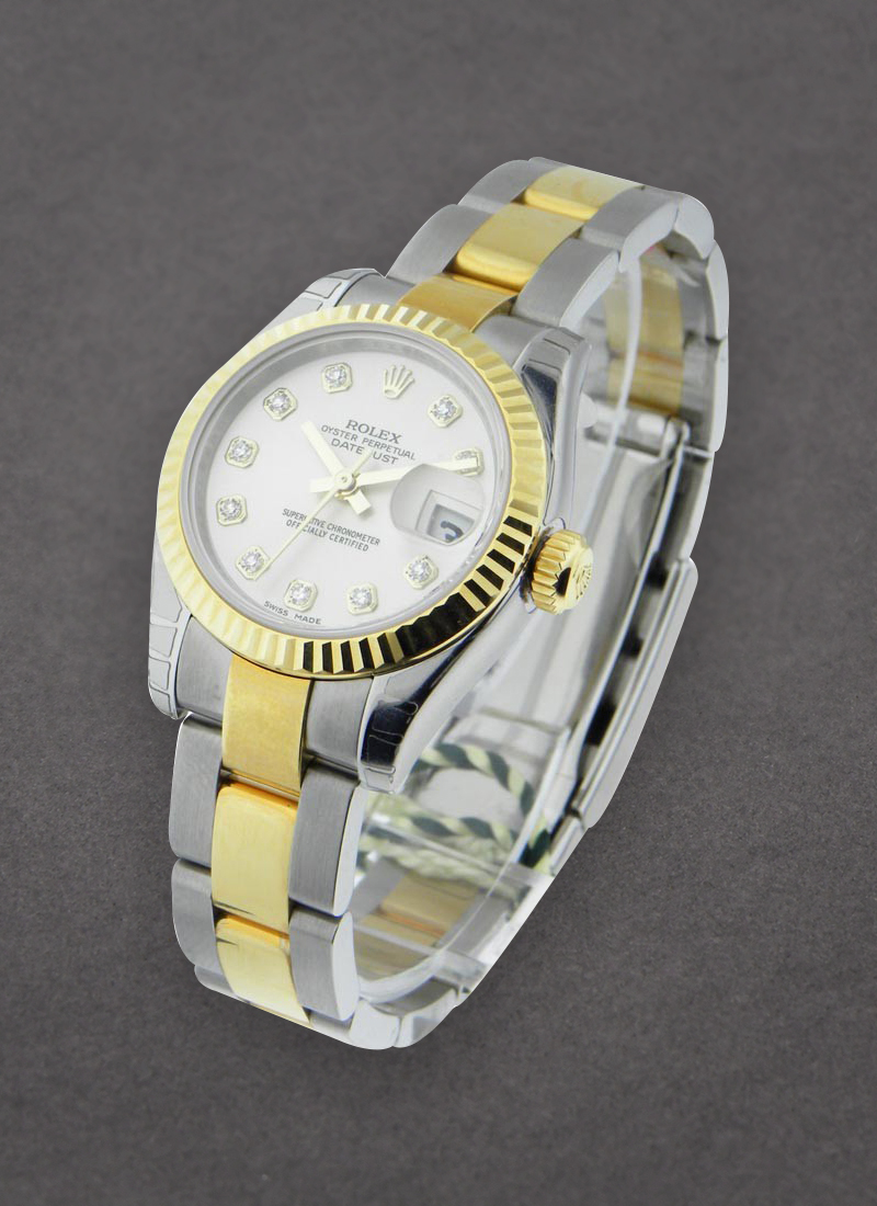 Rolex Unworn Datejust in Steel with Yellow Gold Fluted Bezel