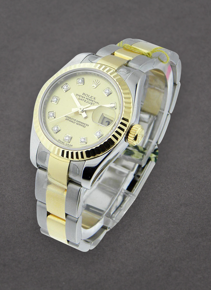 Rolex Unworn Datejust in Steel with Yellow Gold Fluted Bezel