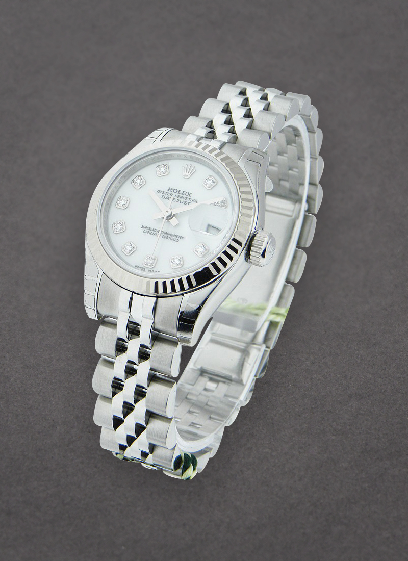 Rolex Unworn Ladies Datejust 26mm in Steel with White Gold Fluted Bezel