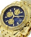 Chronomat Evolution with Diamond Bezel  Yellow Gold on Bracelet with Black Dial