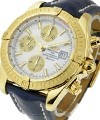 Chronomat Evolution  Yellow Gold on Strap with Silver Dial