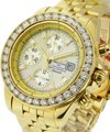 Chronomat Evolution with Custom  Diamond Bezel  Yellow Gold on Bracelet with Champagne Diamond Dial