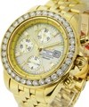 Chronomat Evolution with Custom  Diamond Bezel  Yellow Gold on Bracelet with Champagne Diamond Dial
