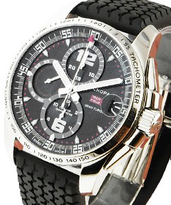 Mille Miglia GT XL Chrono 44mm in Steel on Black Rubber Strap with Black Dial