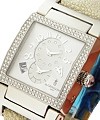 Instrumento No Uno with Diamond Bezel White Gold Case on Strap with Silve Dial