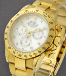 Daytona 40mm in Yellow Gold on Oyster Bracelet with White MOP Arabic Dial