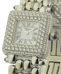 Classic Diamond 18kt in White Gold with Diamond Bezel on White Gold Bracelet with White Dial