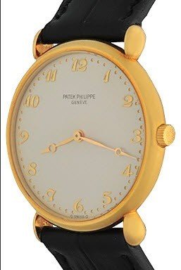 Calatrava Men's 3820 J Yellow Gold Strap with White Dial with Breguet Style Numerals