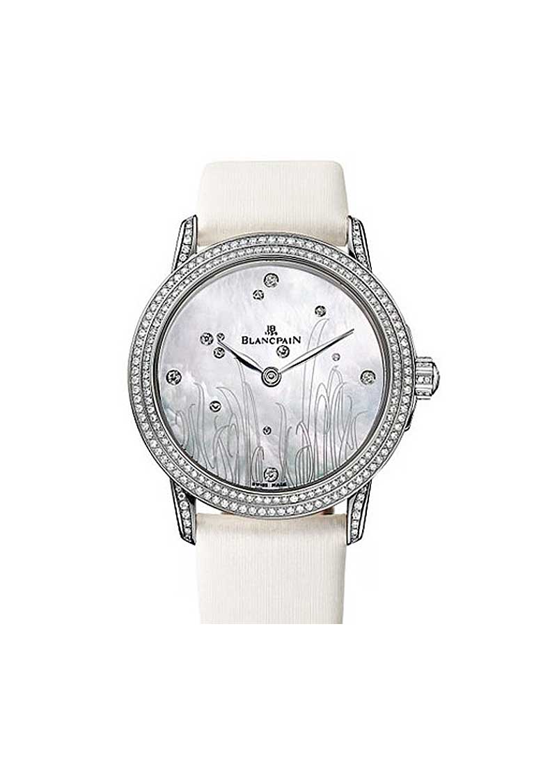 Blancpain Ultra Slim 34mm Automatic in White Gold with Diamond Bezel