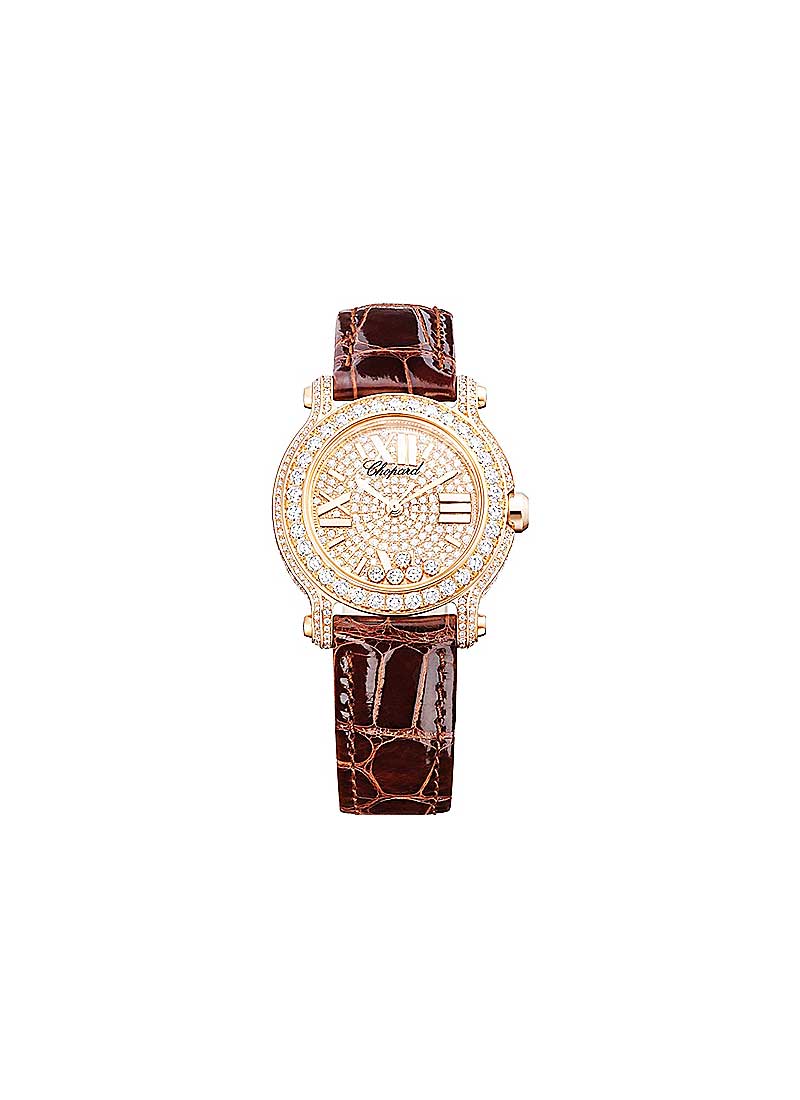 Chopard Happy Sport Round in Rose Gold with Diamond Bezel