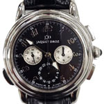 Hommage Londres 1774 Chronograph GMT in Steel on Black Crocodile Leather Strap with Black Dial