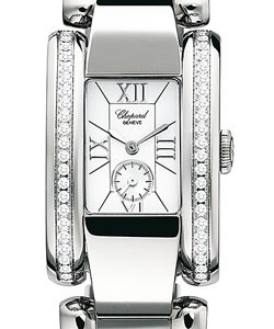 La Strada Quartz in Steel with Diamond Bezel on Steel Bracelet with White Dial