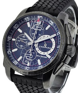 Mille Miglia GT XL Chrono Split Second Speed in PVD Steel on Black Rubber with Black Dial