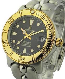 Diver 2-Tone in Steel with Yellow Gold Bezel on Steel Bracelet with Black Dial