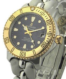 Diver 2-Tone in Steel with Yellow Gold Bezel on Steel Bracelet with Black Dial