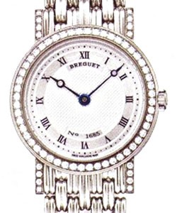Small Size Marine with Diamond Bezel White Gold Bracelet with MOP Dial 