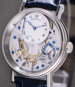 La Tradition Mechanical 40mm in White Gold on Blue  Crocodile Leather Strap with Skeleton Dial