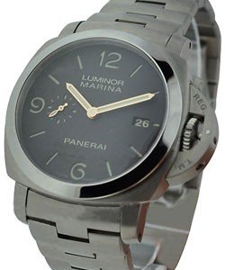 Pam 352 - Marina 3 days in Titanium on Titanium Bracelet with Brown DIal