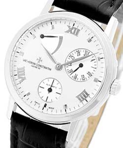 Patrimony Classique in White Gold on Black Alligator Leather Strap with Silver Dial