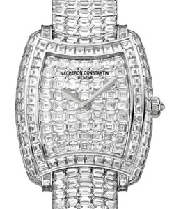 Metiers d''Art - Kalla Duchesse in White Gold with Diamond on White Gold Diamonds Bracelet with  Pave Diamond Dial