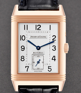 Rerverso Duo Rose Gold on Strap with Black & Silver Dial