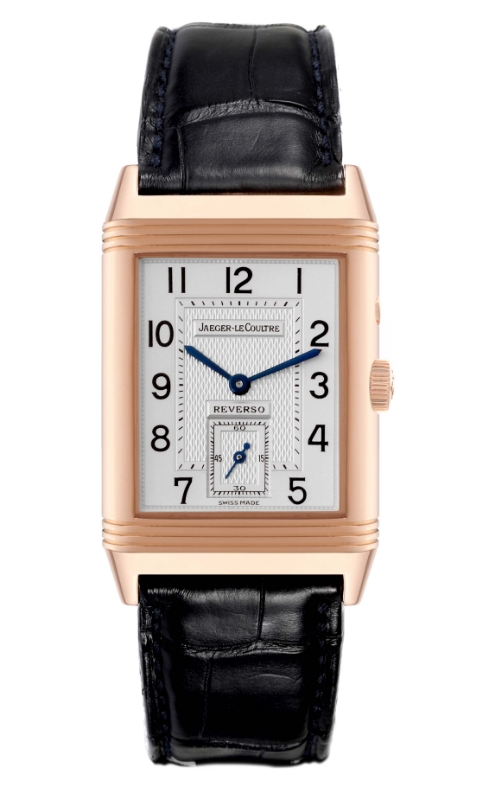 Rerverso Duo Rose Gold on Strap with Black & Silver Dial