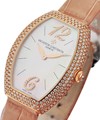 Egerie in Rose Gold with Diamond Case on Strap with Mother of Pearl Diamond Dial