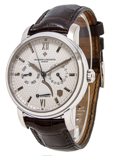 Jubilee 1755 in White Gold on Brown Alligator Leather Strap with Silver Dial