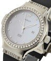 Classic Lady's 32mm with Diamond Bezel and Diamond Lugs Steel on Strap with Mother of Pearl Dial