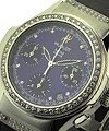 Stainless Steel Chronograph with Diamond Bezel Blue Dial with Diamonds
