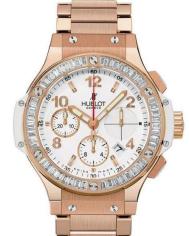 Big Bang 41mm in Rose Gold with Diamond Bezel on Rose Gold Bracelet with White Dial