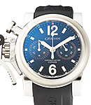 Chronofighter Oversize Classic Full Black in Steel on Black Rubber Strap with Black Dial